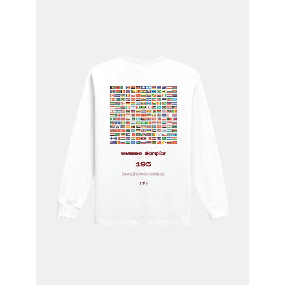 New - White - AK + Umbro - World Peace LS Tee